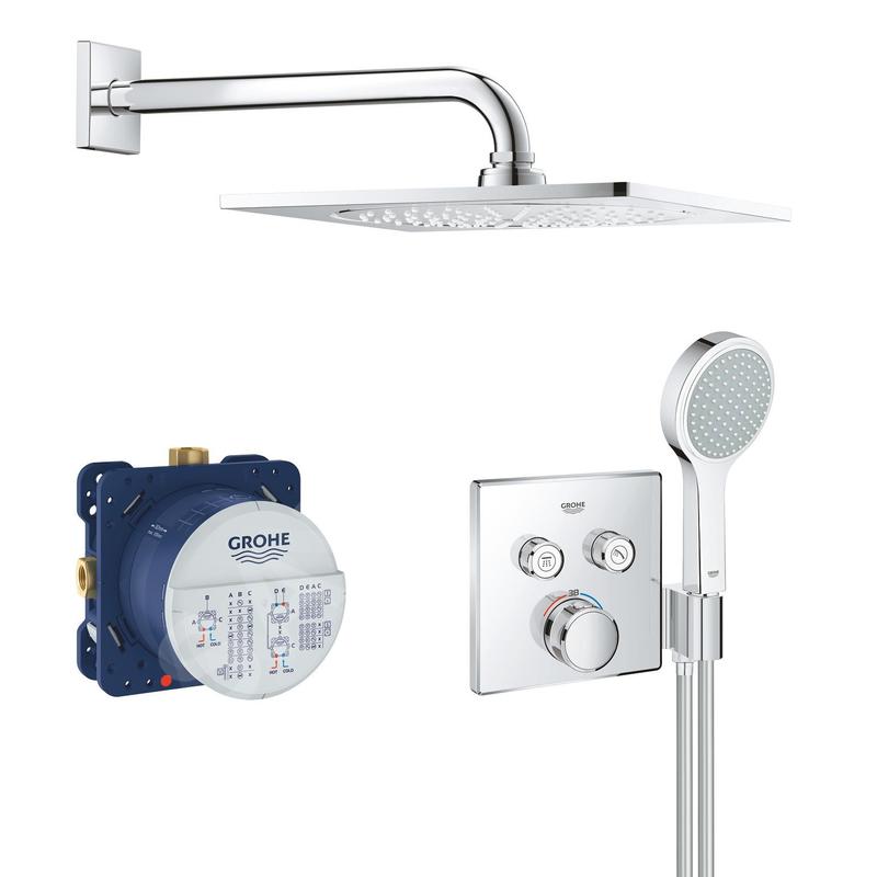 Grohe Grohtherm SmartControl - Set de douche Perfect avec thermostat encastré, 254 mm, chrome 34742000 Grohe Grohtherm SmartControl - Set de douche Perfect avec thermostat encastré, 254 mm, chrome 34742000