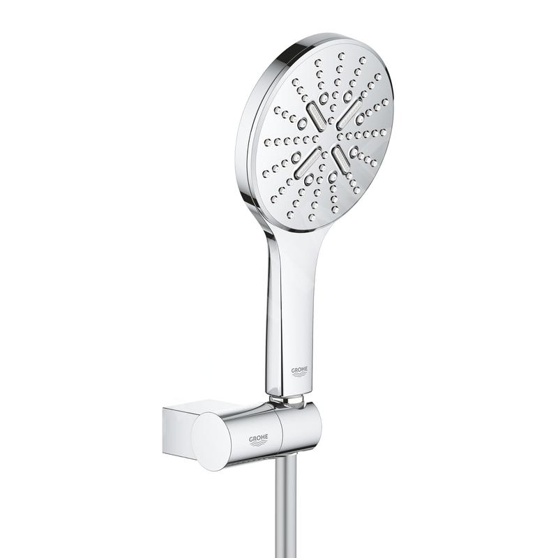 Grohe Rainshower SmartActive - Set de douche de tête 130 9,5 l/min, 3 jets, support et flexible, chrome 26580000