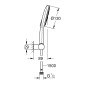 Grohe Rainshower SmartActive - Set de douche de tête 130 9,5 l/min, 3 jets, support et flexible, chrome 26580000