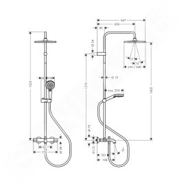 Hansgrohe Vernis Shape - Set de douche Showerpipe 240 avec thermostat de baignoire, 2 jets, noir mat 26900670