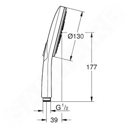 Grohe Rainshower SmartActive - Douche de tête 130 9,5 l/min, 3 jets, chrome 26574000