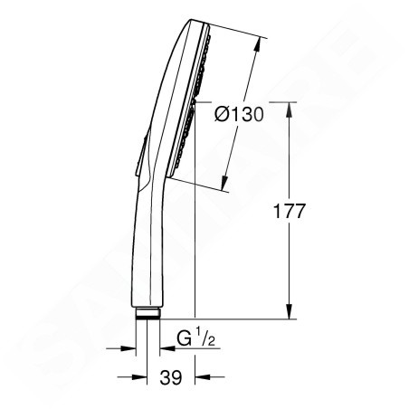 Grohe Rainshower SmartActive - Douche de tête 130 9,5 l/min, 3 jets, chrome 26574000