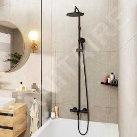 Hansgrohe Vernis Blend - Set de douche Showerpipe 240 avec thermostat de baignoire, 2 jets, noir mat 26899670