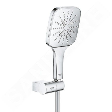 Grohe Rainshower SmartActive Cube - Set de douche de tête 130 9,5 l/min, 3 jets, support et flexible, chrome 26588000