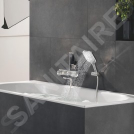 Grohe Rainshower SmartActive Cube - Set de douche de tête 130 9,5 l/min, 3 jets, support et flexible, chrome 26588000