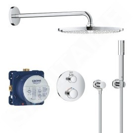 Grohe Grohtherm - Set de douche Rainshower Cosmopolitan 310 avec robinet de douche thermostatique encastré, chrom 34731000