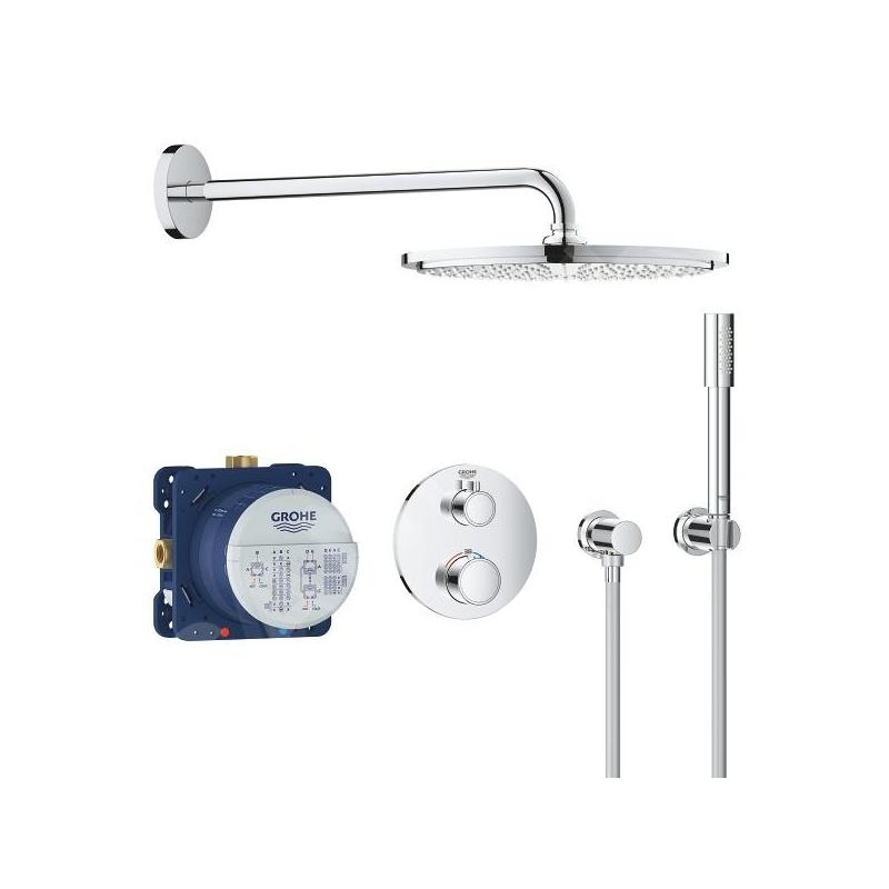 Grohe Grohtherm - Set de douche Rainshower Cosmopolitan 310 avec robinet de douche thermostatique encastré, chrom 34731000 Grohe Grohtherm - Set de douche Rainshower Cosmopolitan 310 avec robinet de douche thermostatique encastré, chrom 34731000