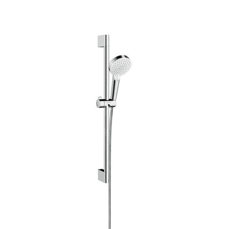 Hansgrohe Crometta - Set de douche Vario, 100 mm, 2 jets, blanc/ chrome 26532400