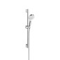 Hansgrohe Crometta - Set de douche Vario, 100 mm, 2 jets, blanc/ chrome 26532400