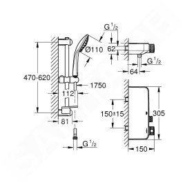 Grohe Grohtherm SmartControl - Set de douche 110 avec thermostat, chrome 34720000