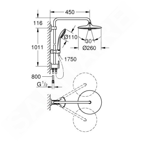 Grohe Vitalio Joy - Set de douche 260 avec inverseur, chrome 27357002