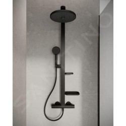 Ideal Standard ALU+ - Set de douche avec thermostat, diamètre 26 cm, 2 jets, noir soyeux BD583XG