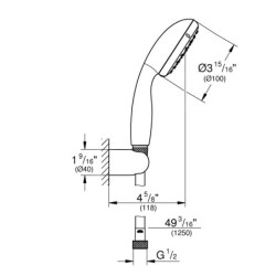 Grohe Tempesta New - Set de douche 100 avec support, 2 jets, chrome 26164001