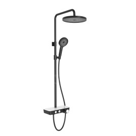 kielle Oudee - Set de douche avec thermostat, 260 mm, 3 jets noir / blanc 20602004