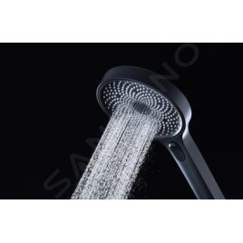 kielle Oudee - Set de douche avec thermostat, 260 mm, 3 jets noir / blanc 20602004