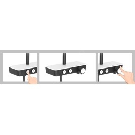 kielle Oudee - Set de douche avec thermostat, 260 mm, 3 jets noir / blanc 20602004