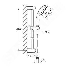 Grohe Tempesta New - Colonne de douche, 1 jet, chrome 27853001