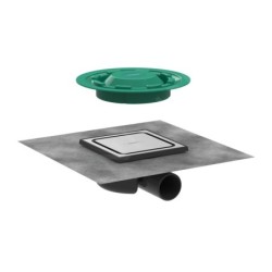 Hansgrohe RainDrain Spot - Siphon de douche 150x150 mm, inox brossé 56055800