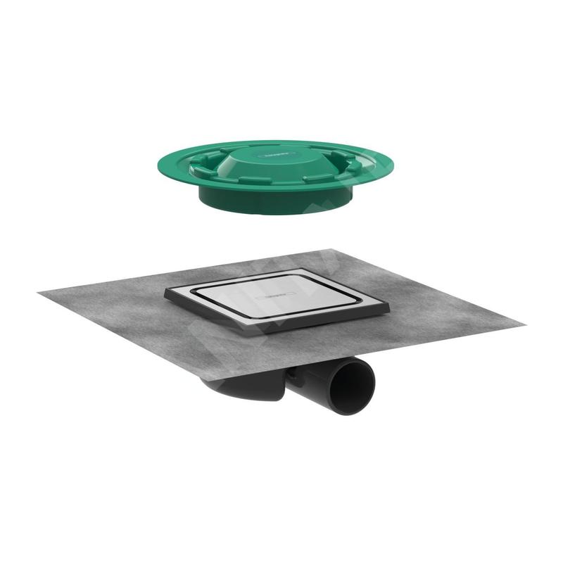 Hansgrohe RainDrain Spot - Siphon de douche 150x150 mm, inox brossé 56055800
