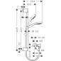 Hansgrohe Croma Select E - Set de douche Vario avec thermostat, 3 jets, barre de douche 650 mm, blanc/ chrome 27081400