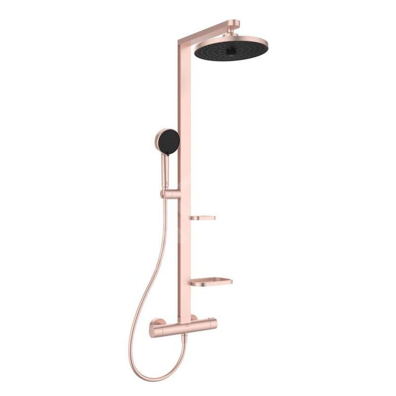 Ideal Standard ALU+ - Set de douche avec thermostat, diamètre 26 cm, 2 jets, rosé BD583RO
