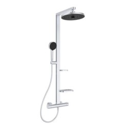 Ideal Standard ALU+ - Set de douche avec thermostat, diamètre 26 cm, 2 jets, argenté BD583SI