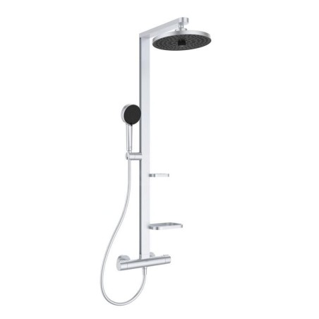 Ideal Standard ALU+ - Set de douche avec thermostat, diamètre 26 cm, 2 jets, argenté BD583SI