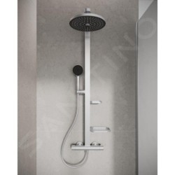 Ideal Standard ALU+ - Set de douche avec thermostat, diamètre 26 cm, 2 jets, argenté BD583SI