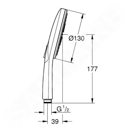 Grohe Rainshower SmartActive - Douche de tête 130 9,5 l/min, 3 jets, Hard Graphite brossé 26574AL0