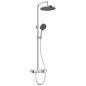 kielle Oudee - Set de douche avec thermostat, 260 mm, 3 jets, chrome / blanc / noir 20602000 kielle Oudee - Set de douche avec thermostat, 260 mm, 3 jets, chrome / blanc / noir 20602000