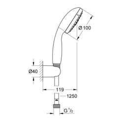 Grohe Tempesta New - Colonne de douche , 2 jets, chrome 27799001
