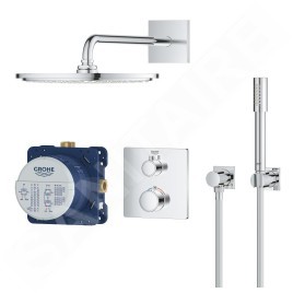 Grohe Grohtherm - Set de douche Rainshower Cosmopolitan 310 avec robinet de douche thermostatique encastré, chrom 34730000