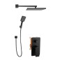 kielle Vega - Set de douche avec mitigeur encastré, 2 sorties, avec accessoires et corps d’encastrement, noir mat 20618SP34 kielle Vega - Set de douche avec mitigeur encastré, 2 sorties, avec accessoires et corps d’encastrement, noir mat 20618SP34