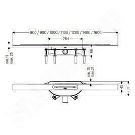 Kessel Linearis Infinity - Caniveau de douche 100 cm, avec grille, acier inoxydable brossé 45300.10