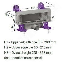 Kessel Scada - Caniveau de douche 36 cm, avec grille pour l'insertion de carreaux 48000.01M