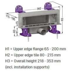 Kessel Scada - Caniveau de douche 36 cm, avec grille, acier inoxydable brossé 48000.03M