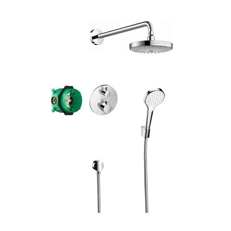 Hansgrohe Croma Select S - Set de douche 180 avec thermostat Ecostat S, 2 jets, chrome 27295000 Hansgrohe Croma Select S - Set de douche 180 avec thermostat Ecostat S, 2 jets, chrome 27295000
