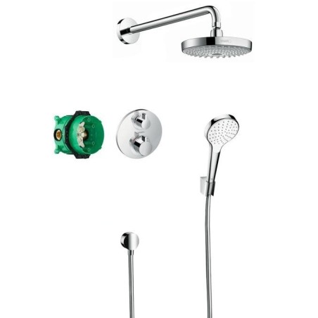 Hansgrohe Croma Select S - Set de douche 180 avec thermostat Ecostat S, 2 jets, chrome 27295000