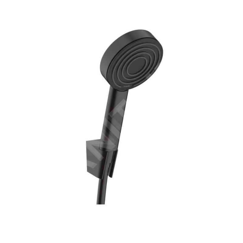 Hansgrohe Pulsify S - Set de pommeau de douche, 1 jet, support et flexible de 1250 mm, noir mat 24301670