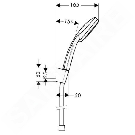 Hansgrohe Croma 100 - Set douchette Vario / support de douche Porter’S 1,60 m, chrome 27594000