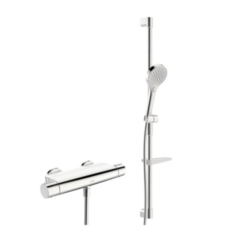 Hansa Optima - Set de douche avec thermostat, 3 jets, chrome 48130331