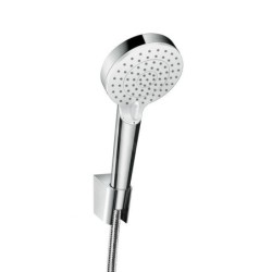 Hansgrohe Crometta - Set de douche Vario avec support Porter, 1250 mm, blanc/ chrome 26691400