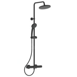 Ideal Standard CeraTherm - Set de douche T25 avec thermostat, diamètre 200 mm, 1 jet, noir A7545XG