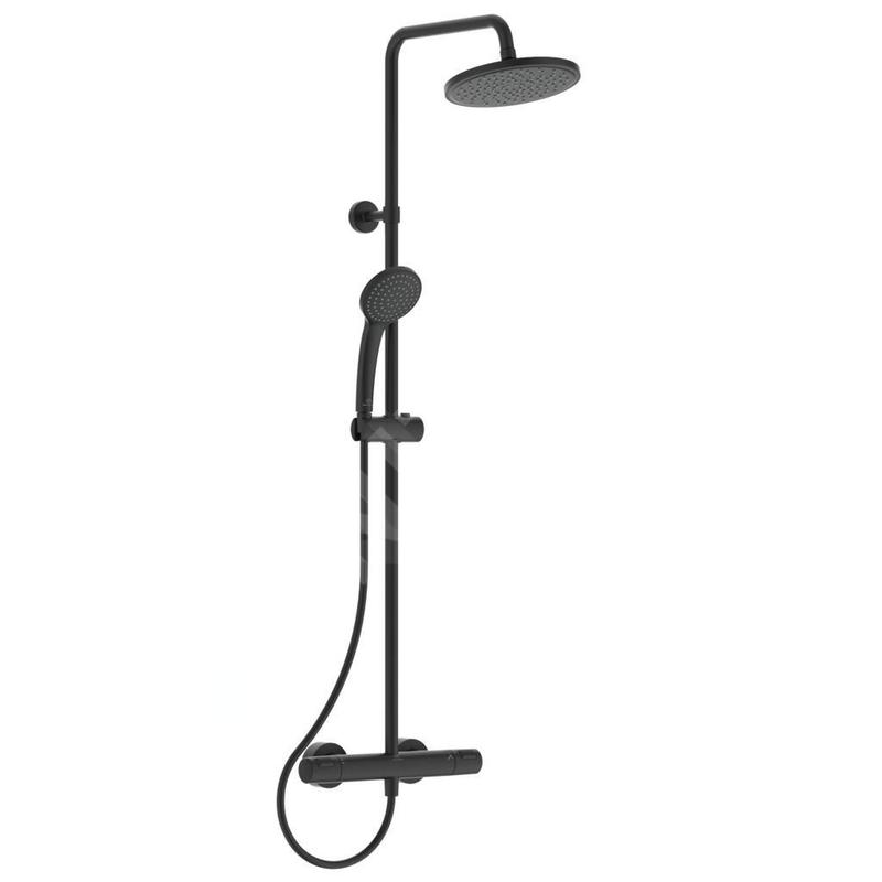 Ideal Standard CeraTherm - Set de douche T25 avec thermostat, diamètre 200 mm, 1 jet, noir A7545XG Ideal Standard CeraTherm - Set de douche T25 avec thermostat, diamètre 200 mm, 1 jet, noir A7545XG