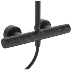 Ideal Standard CeraTherm - Set de douche T25 avec thermostat, diamètre 200 mm, 1 jet, noir A7545XG