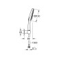 Grohe Rainshower SmartActive Cube - Set de douche de tête 130 9,5 l/min, 3 jets, support et flexible, blanc lunaire 26588LS0