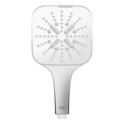Grohe Rainshower SmartActive Cube - Set de douche de tête 130 9,5 l/min, 3 jets, support et flexible, blanc lunaire 26588LS0