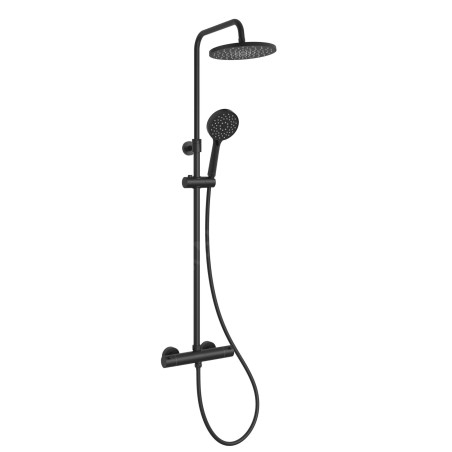kielle Oudee - Set de douche avec thermostat, 228 mm, 3 jets, noir mat 20602024