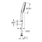 Grohe Rainshower SmartActive - Set de douche de tête 130 9,5 l/min, 3 jets, support et flexible, chrome 26581000