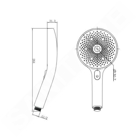 kielle Oudee - Tête de douche 130, 3 jets, chrome / noir 20402000